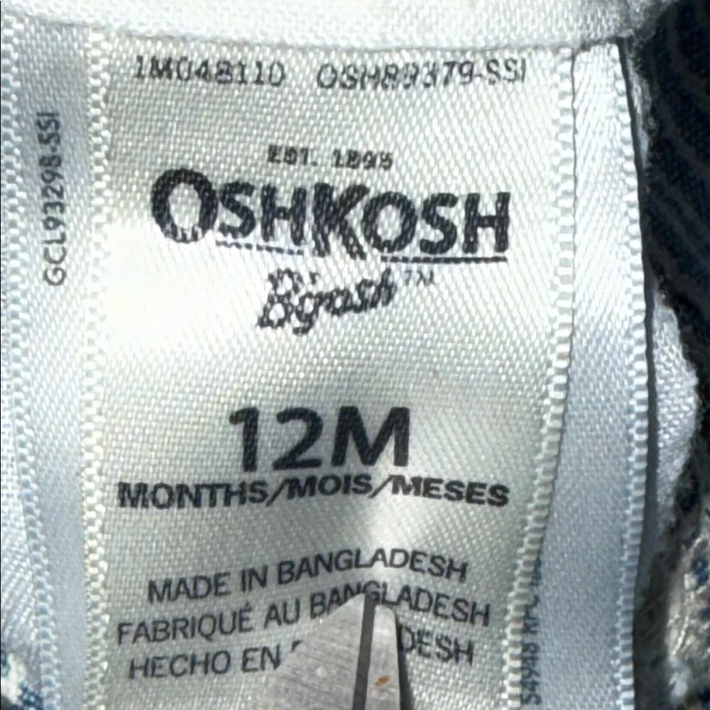 Osh Kosh B’gosh striped youth overalls SZ 12M
